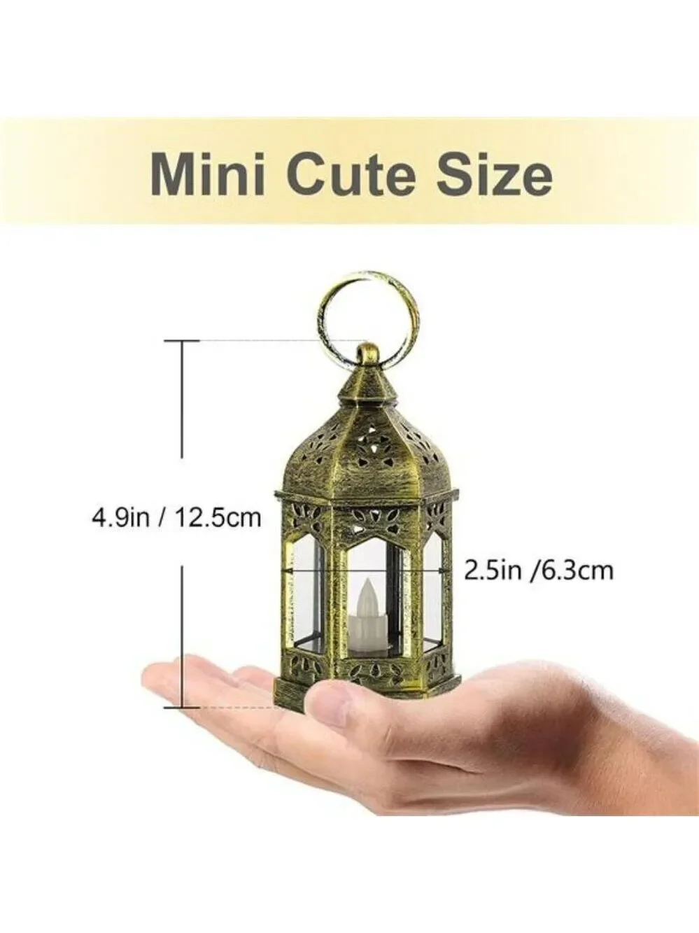 Gold Mini LED Lanterns Set of 10 Flickering Wedding Party Table Centerpieces